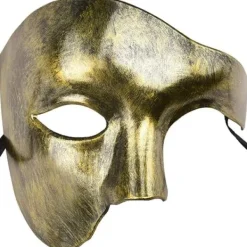 Herr Mask Phantom of the Opera Maskerad Mask Halvmask (Guld)> Masker