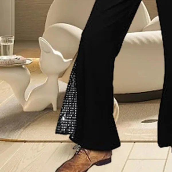 Herr Vintage Byxor 60-tal 70-tal Glittrande Sekvens Flared Hem Hippie Kostym Karneval Party Vuxna Par Cosplay Musikfestival Retro Disco Fina Byxor L | Fyndiq> Dräkter