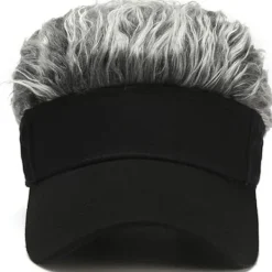 Herrhattar med roliga hår, keps med löshår för män, Guy Fieri perukhatt, justerbar basebollkeps> Huvudbonader