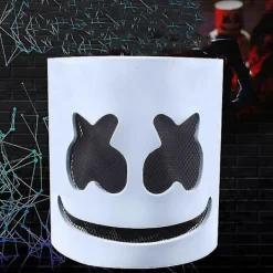 Het Halloween Luminous Huvudöverdrag Led Ljus Upp Cosplay Dj Marshmello Huvudbonad Glödande Neon Musikfestival Mask Rave Party Rekvisita (Icke lysande) | Fyndiq> Masker
