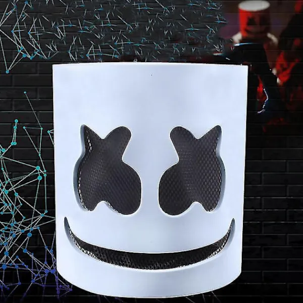 Het Halloween Luminous Huvudöverdrag Led Ljus Upp Cosplay Dj Marshmello Huvudbonad Glödande Neon Musikfestival Mask Rave Party Rekvisita (Icke lysande) | Fyndiq> Masker