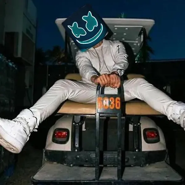 Het Halloween Luminous Huvudöverdrag Led Ljus Upp Cosplay Dj Marshmello Huvudbonad Glödande Neon Musikfestival Mask Rave Party Rekvisita (Icke lysande) | Fyndiq> Masker