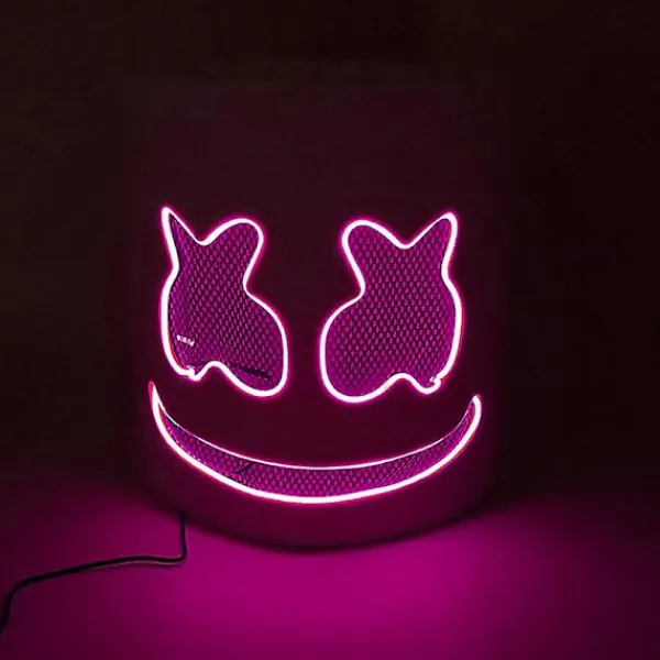 Het Halloween Luminous Huvudöverdrag Led Ljus Upp Cosplay Dj Marshmello Huvudbonad Glödande Neon Musikfestival Mask Rave Party Rekvisita (Icke lysande) | Fyndiq> Masker