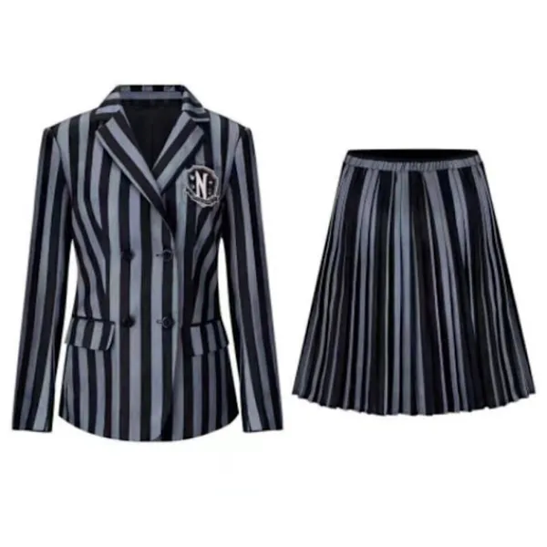 Het Onsdag Addams Kostym Nevermore Academy Barn Vuxen Uniform Klänning Kostym Cosplay Endast Hand -FA- One Size> Tillbehör