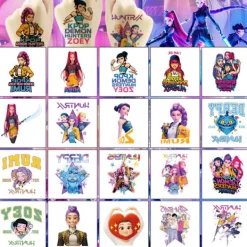 Heta 20 st K-POP Demon Hunters Temporära Tatueringar Klistermärken Vattentäta&&20st [YFL] 20ps> Smink