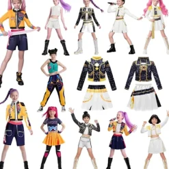 Hett erbjudande till lågt pris! 2025 Demon Hunter K-Pop Kostym | Halloween Outfit Kvinnor Barn Cosplay Ankelring - Glad Ankelring{FY} 120cm | Fyndiq><noscript><img width=