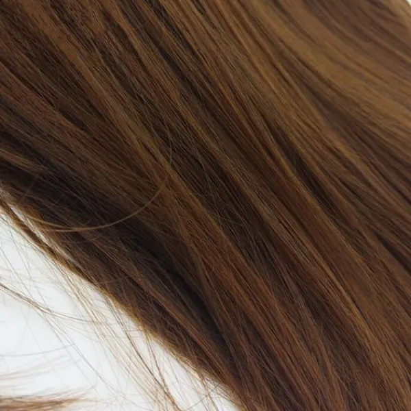 LBSS Hög temperatur Wire Peruk med Air Bangs Långt rakt tvåfärgat hår för kvinnor> Peruker