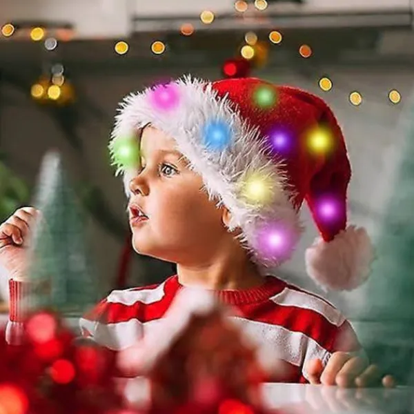 Högkvalitativ LED-Mössa rolig mössa Plysch Tomtemössa Lysande Roliga Mössor för Barn Vuxna Inbyggda Lampor Röd Tomtemössa Klassisk Cosplay-Mössa, Mössa för Ad | Fyndiq> Huvudbonader