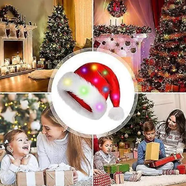 Högkvalitativ LED-Mössa rolig mössa Plysch Tomtemössa Lysande Roliga Mössor för Barn Vuxna Inbyggda Lampor Röd Tomtemössa Klassisk Cosplay-Mössa, Mössa för Ad | Fyndiq> Huvudbonader
