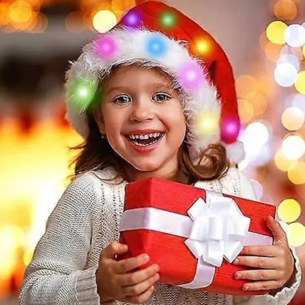 Högkvalitativ LED-Mössa rolig mössa Plysch Tomtemössa Lysande Roliga Mössor för Barn Vuxna Inbyggda Lampor Röd Tomtemössa Klassisk Cosplay-Mössa, Mössa för Ad | Fyndiq> Huvudbonader