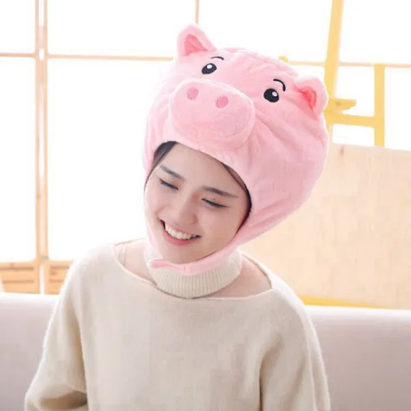 Högtidshatt Rosa Söt Plysch Gris Huvudskydd Gris Hatt Plysch Huvudskydd Foto Rekvisita> Huvudbonader