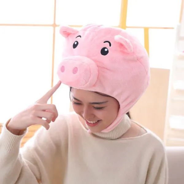 Högtidshatt Rosa Söt Plysch Gris Huvudskydd Gris Hatt Plysch Huvudskydd Foto Rekvisita> Huvudbonader