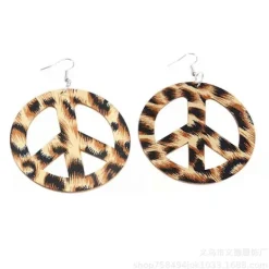 Hippies Fredshalsband I 60-tals Party Kostym Örhängen Huvudduk Leopardtryck Tillbehör Retro Hårband Glasögon-Yvan (FMY) L> Tillbehör