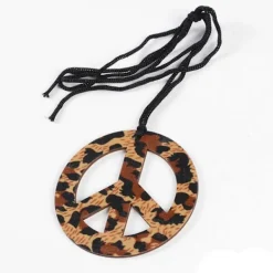 Hippies Fredshalsband I 60-tals Party Kostym Örhängen Huvudduk Leopardtryck Tillbehör Retro Hårband Glasögon-Yvan (FMY) L><noscript><img width=
