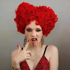 Hjärterdamen Peruk Alice i Underlandet COS Anime Helt Huvud Set Rollspel Håraccessoarer> Peruker