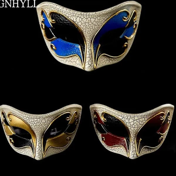 Hot Venetian Crack Party Masks Upper Half Face Mask Masquerade Fancy Dress Halloween Mask Headwear Eye Masks Dress Costume Decor> Masker