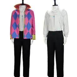 Howl Kostym Peruk Anime Howls rörliga slott Cosplay Kostymer Peruk Jacka Halsband Halloween Kostymer för Kvinnor Män XXL><noscript><img width=