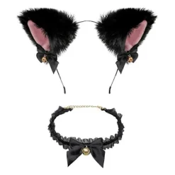 FMYSJ Hårband Dam Svart Katt Öra Huvudstycke Räv Hårband Rävöron Hårband Kattöron Hårbygel (FMY) 53Xcm> Huvudbonader