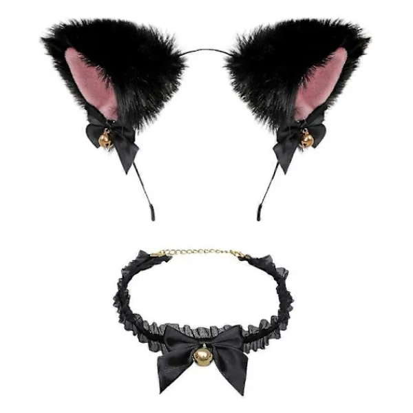 FMYSJ Hårband Dam Svart Katt Öra Huvudstycke Räv Hårband Rävöron Hårband Kattöron Hårbygel (FMY) 53Xcm> Huvudbonader