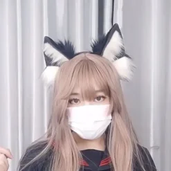 hhu Hårband med fluffiga vargöron Cosplay-rekvisita Huvuddekoration Unisex Halloweenfest Maskerad Hårband color><noscript><img width=