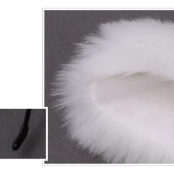 Hårband med fuskpälsöron, räv, katt, cosplay, partykostym, öron, huvudbonad (vit)><noscript><img width=