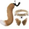 Hårklämmor Tuppstjärt Djur Element Justerbar Fuskpäls Enfärgad Varg Svans Öron Krage För Cosplay (Camel)> Tillbehör