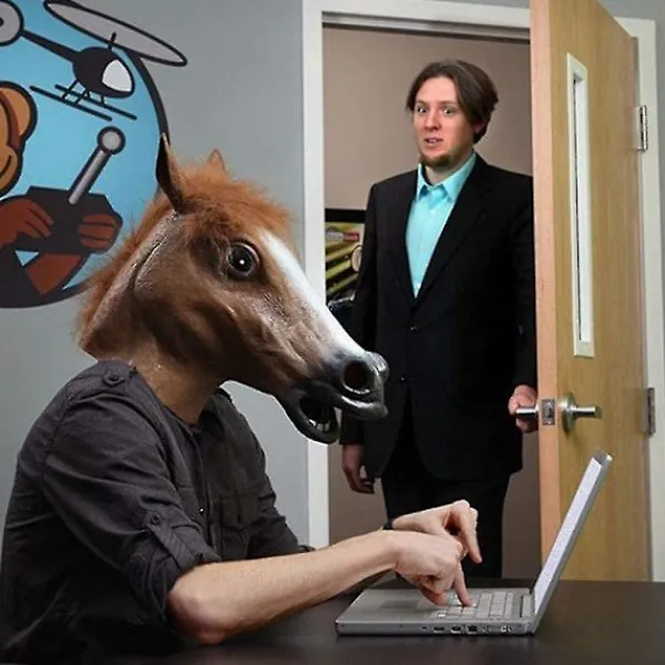 Hästhuvud Mask Cosplay Kostymfest Rolig Och Lustig Halloween Hästhuvud Mask Huvudbonad Lnu Ma Jun> Masker