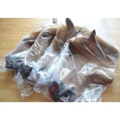 Hästmask av gummi, brun, Hästhuvudmask av latex, Kostym Gangnam Style Dance (Brun)><noscript><img width=