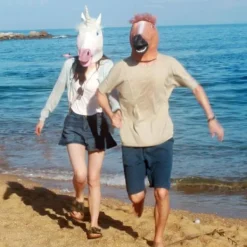 Hästmask Partykläder Hästhuvudmasker för Vuxna Män Maskerad (Brun)><noscript><img width=