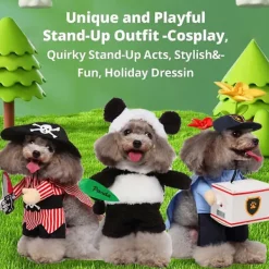 Hund Halloween-kostym - Skojig Cosplay-outfit för små till medelstora hundar och katter med hatt inkluderad - Kläder för Halloween-fest (Brevbärare Brun, XL) | Fyndiq><noscript><img width=