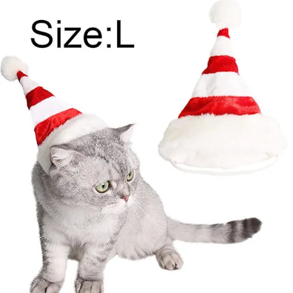 Hund Röd Och Vit Randig Mössa Husdjur Jul Artiklar Semester Mössa> Huvudbonader