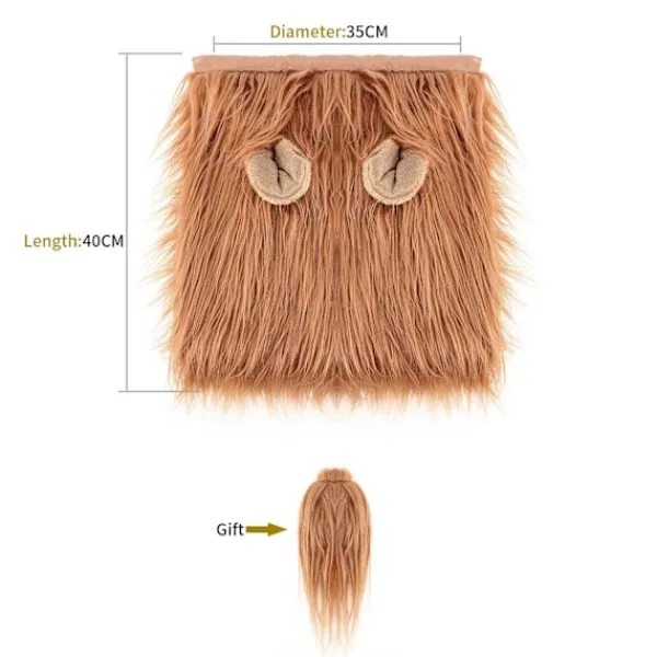 Hundar, Lejonman Peruker, Rolig Maskeradkostym för Små, Medelstora,> Huvudbonader