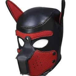 Hundmask med Öron Mjukt Gummi Djur Hundmasker Helhuvud Valpmask Vuxna Nyhet Kostym för Cosplay Fest Ny Svart-Perfet> Masker