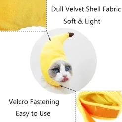 Husdjur Halloween Bananhatt - Mjukt, lättviktigt plyschmaterial, justerbar storlek för katter och små hundar,><noscript><img width=