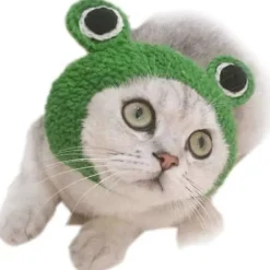 Husdjursmössor, Kattmössor Grodhuvudband Cartoon Stickad Hundmössa Kostym för Valp Liten Hund Katt> Huvudbonader