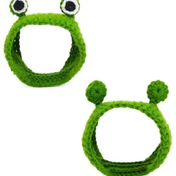 Husdjursmössor, Kattmössor Grodhuvudband Cartoon Stickad Hundmössa Kostym för Valp Liten Hund Katt> Huvudbonader