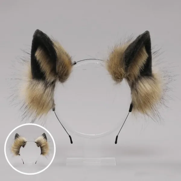 FMYSJ Huvudband med fluffiga vargöron Cosplay-rekvisita Huvuddekoration Unisex Halloweenfest Maskeradhuvudband (FMY)> Huvudbonader