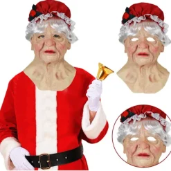 Huvudbonad Mask Party Latex Dag Jul Halloween Uppträdande Tomtemask Mask Latex Halloween Mask><noscript><img width=