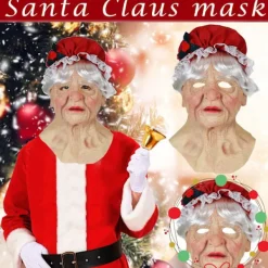 Huvudbonad Mask Party Latex Dag Jul Halloween Uppträdande Tomtemask Mask Latex Halloween Mask><noscript><img width=