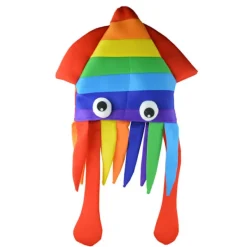 Huvudbonad rolig hatt (färgglad bläckfisk), Halloween online röd ph><noscript><img width=