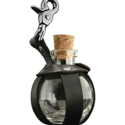 Häxa Trollkarl Mörk Magi Korkflaska Med Läderhållare Renässans Kostym Tillbehör Vacker Trolldrycksflaska Hölster För Kvinnor Män><noscript><img width=
