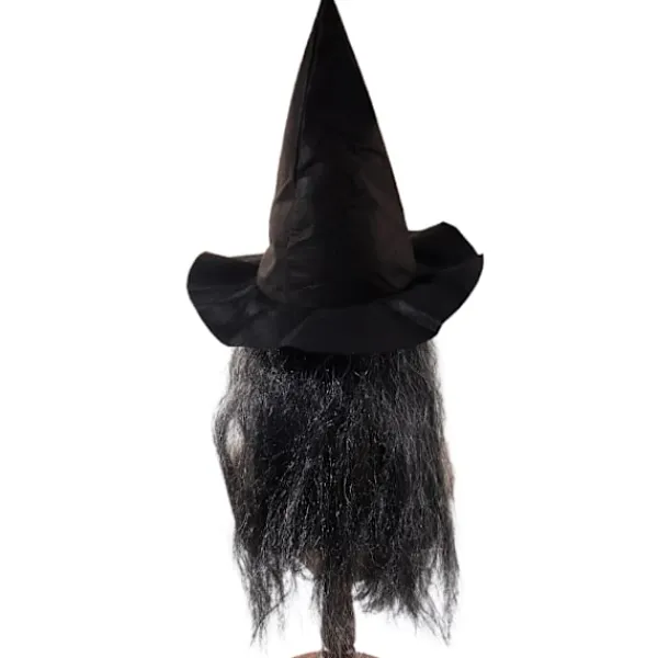 Häxansiktsmask med hår och hatt Latex Gammal Häxansiktsmask Halloweenfest Läskig Häxdräkt Utklädningsrekvisita> Masker