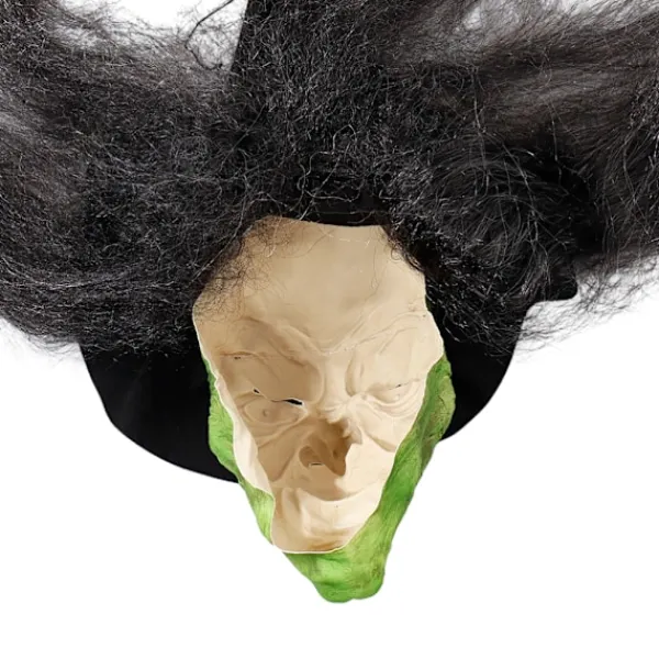 Häxansiktsmask med hår och hatt Latex Gammal Häxansiktsmask Halloweenfest Läskig Häxdräkt Utklädningsrekvisita> Masker