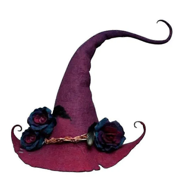 Häxhatt Blomranka Filtmössa Cosplay Performance Prop Halloweenfest Vuxen - JA> Huvudbonader