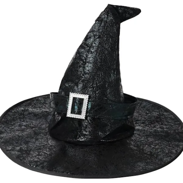Häxhatt Dam Stor Halloween Häxhatt Vuxen Bredbrättad Spetshatt Billig Kostymfest Maskerad Cosplay Tillbehör Huvuddekor> Huvudbonader