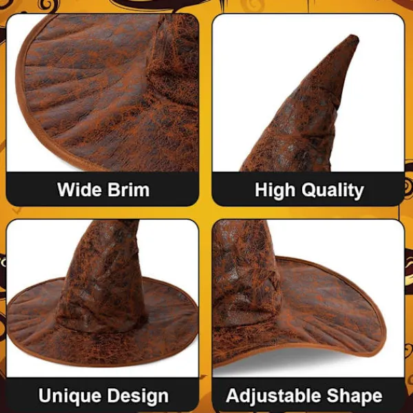 Häxhatt Dam Stor Halloween Häxhatt Vuxen Bredbrättad Spetshatt Billig Kostymfest Maskerad Cosplay Tillbehör Huvuddekor> Huvudbonader