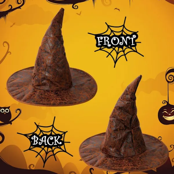 Häxhatt Dam Stor Halloween Häxhatt Vuxen Bredbrättad Spetshatt Billig Kostymfest Maskerad Cosplay Tillbehör Huvuddekor> Huvudbonader