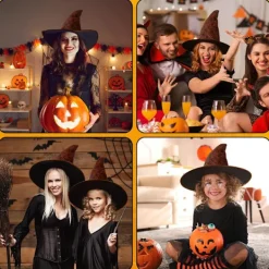 Häxhatt Dam Stor Halloween Häxhatt Vuxen Bredbrättad Spetshatt Billig Kostymfest Maskerad Cosplay Tillbehör Huvuddekor><noscript><img width=