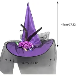 Häxhatt för Halloweenfest - Transparent spetsig hatt - Cosplay-accessoar - Unik häxhatt><noscript><img width=