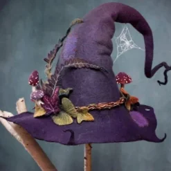 Häxhatt med blomranka Cosplay Kostymtillbehör för Halloween[JUN]> Huvudbonader